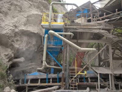 AWT_lime stone extraction dust removal with difficult access